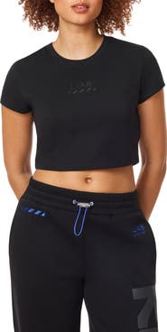 L/AB C/O OFF-WHITE Logo Graphic Cropped T-Shirt