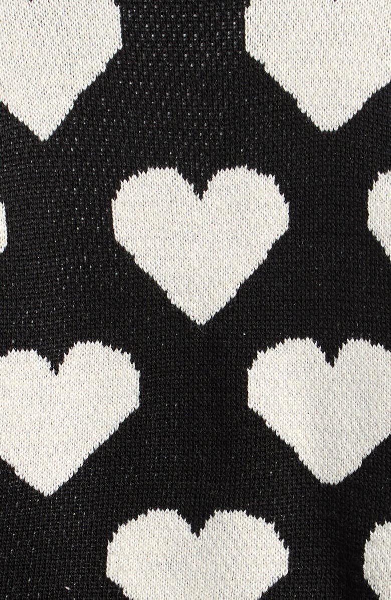 Cotton Emporium Kids' Hearts All Over Jacquard Sweater, Alternate, color, Black