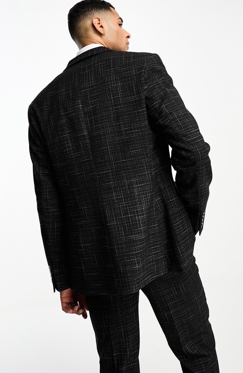 ASOS DESIGN Slim Fit Crosshatch Suit Jacket, Alternate, color, 