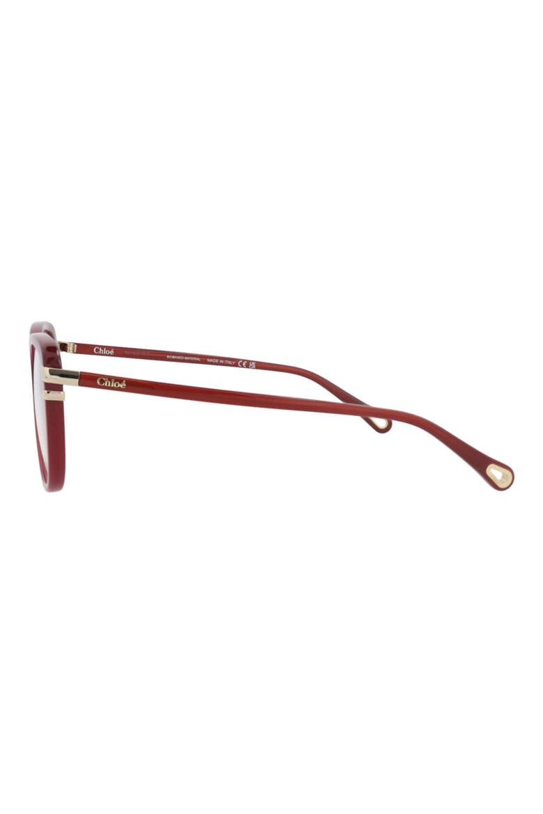 54mm Rectangular Optical Glasses, Alternate, color, BURGUNDY BURGUNDY TRANSPARENT
