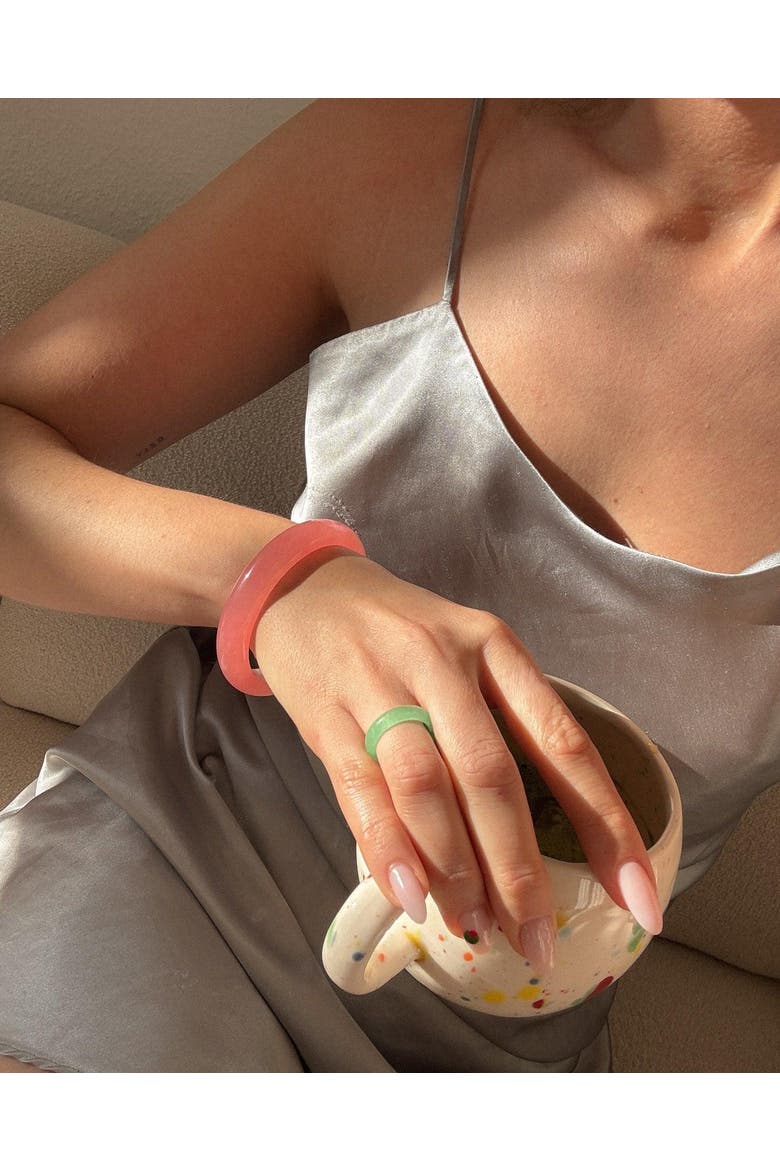 Silk Collection Blush Pink Jade Stone Bangle, Alternate, color, Pink