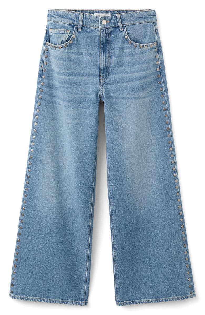MANGO Studded Straight Leg Jeans, Alternate, color, 