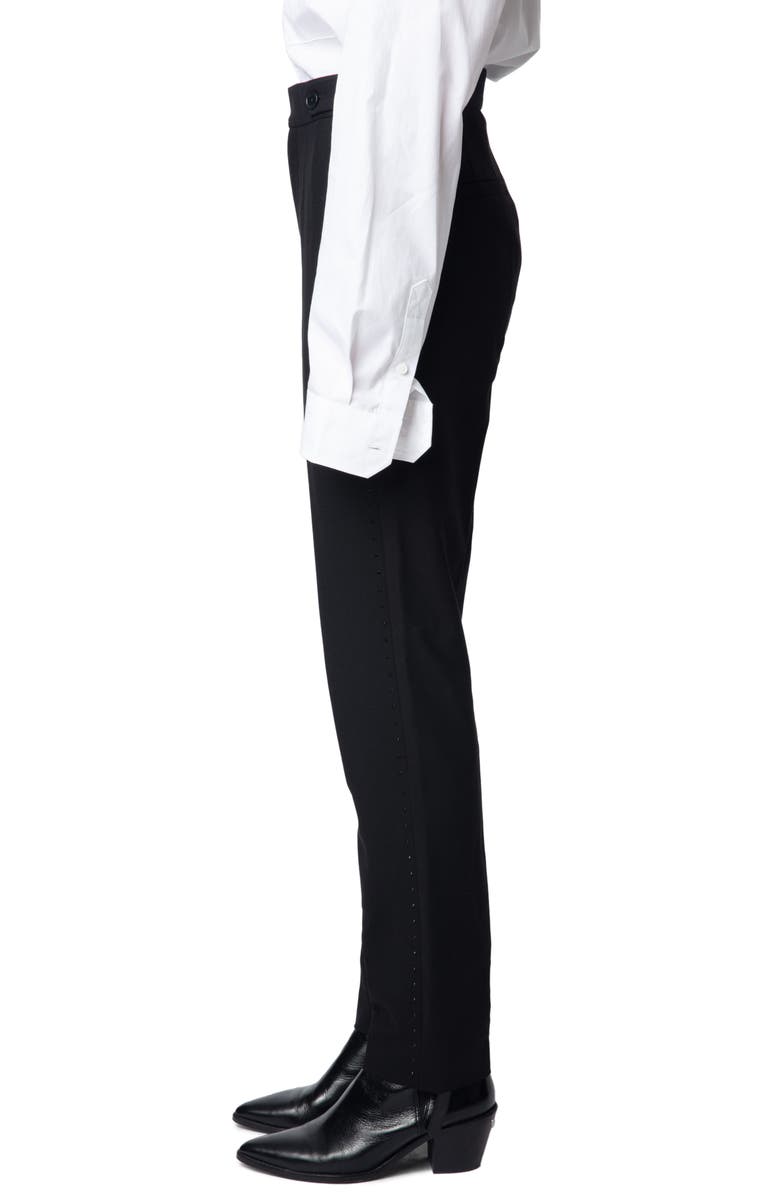 Zadig & Voltaire Panny Crystal Stripe Straight Leg Pants, Alternate, color, 