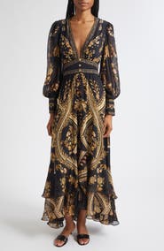 Camilla Taurus Rising Long Sleeve Silk Maxi Dress
