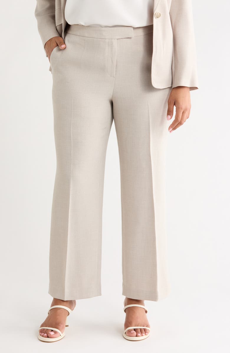 KASPER The Claire Pebble Crepe Pants, Main, color, Summer Straw