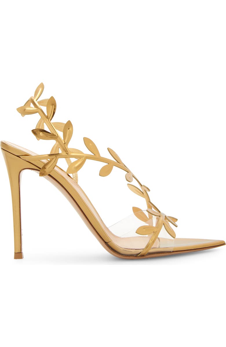 Gianvito Rossi Flavia Leaf Pointed Toe Asymmetric Slingback Sandal, Alternate, color, Trasp/Mekong