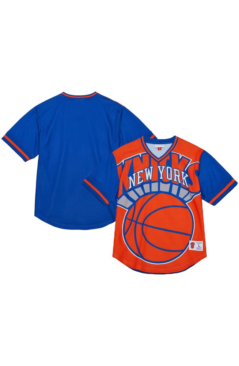 Mitchell & Ness Men's Mitchell & Ness  Orange New York Knicks Jumbotron 3.0 Mesh V-Neck T-Shirt, Alternate, color, Orange