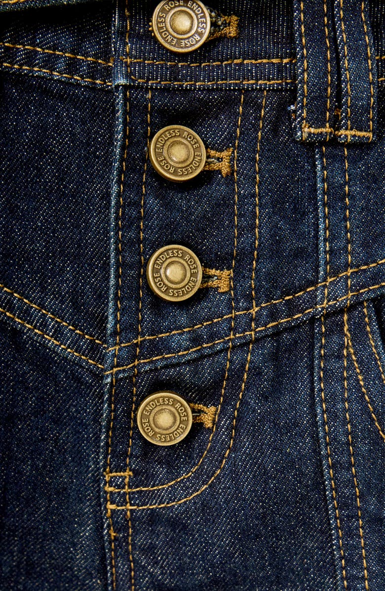 Endless Rose Crop Denim Vest, Alternate, color, Dark Navy