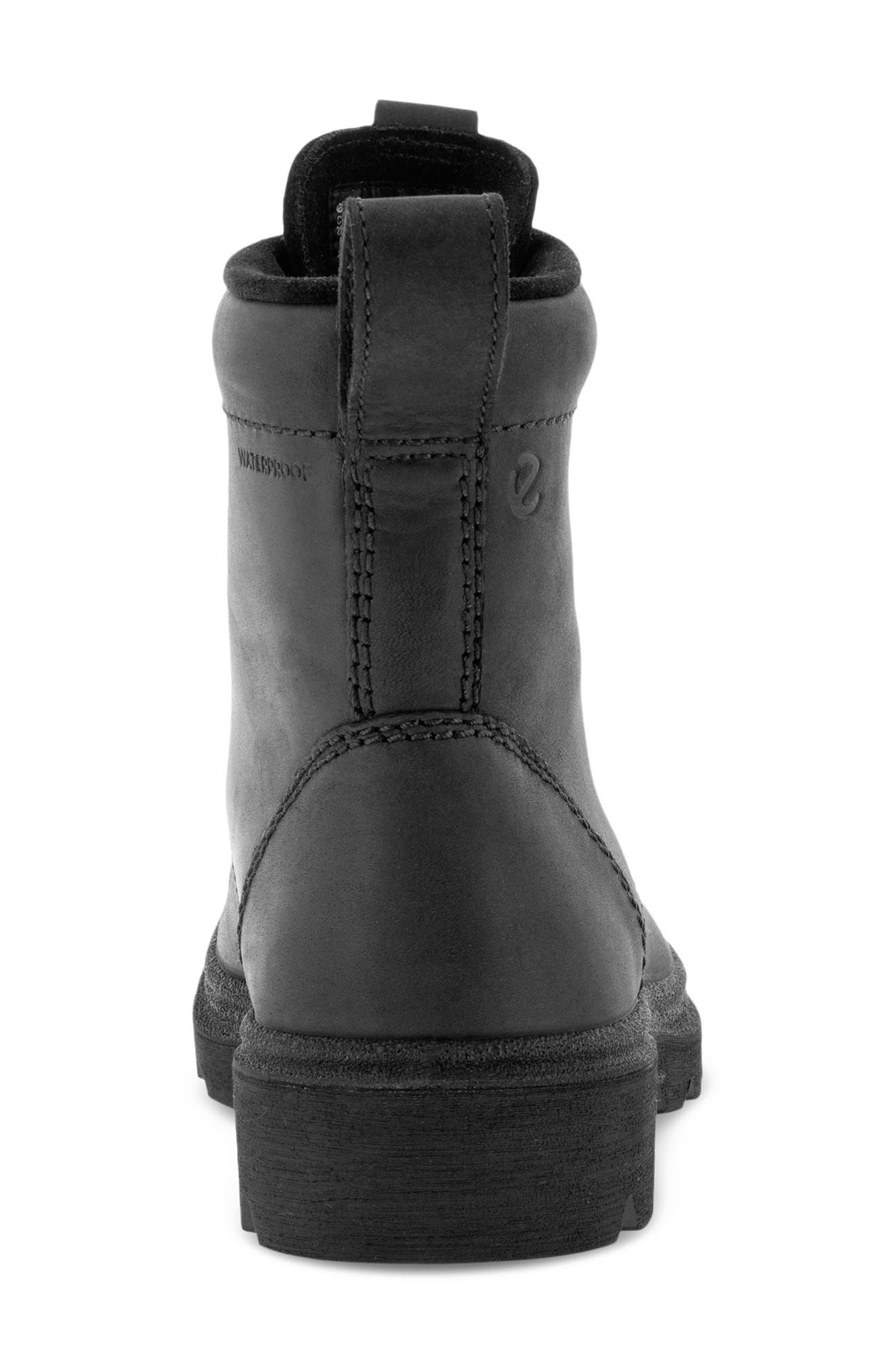 ECCO Grainer Lace-Up Leather Combat Boot, Alternate, color, 