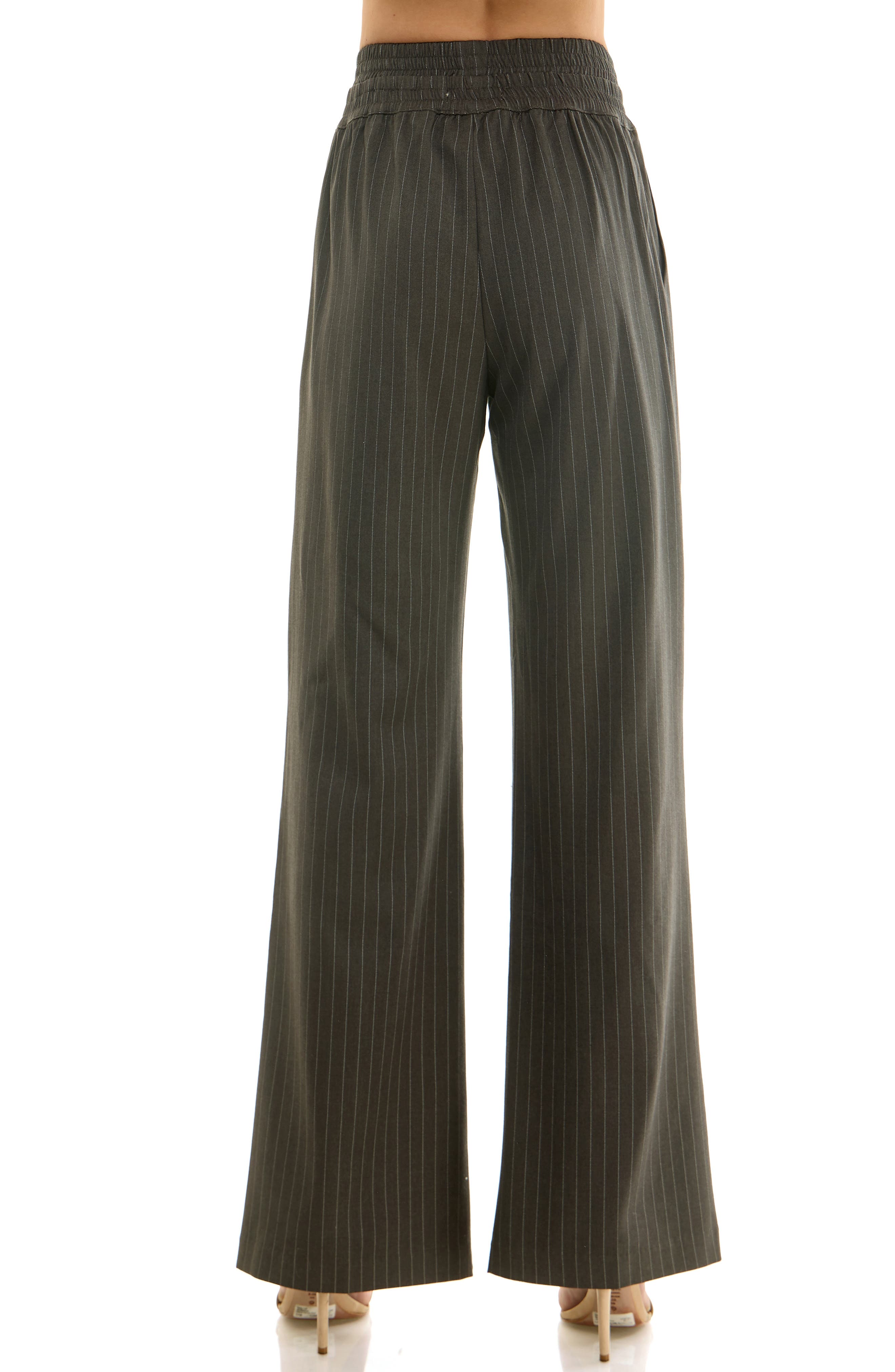 Pinstripe Double Waist Pull-On Pants - image 2
