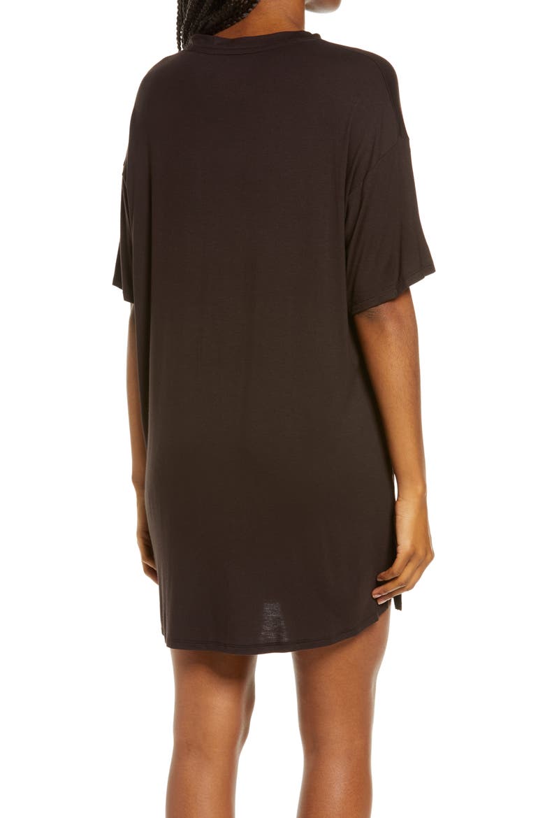 Jersey Sleep Shirt, Alternate, color, BLACK