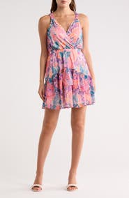 Lovestitch Floral Sleeveless Mesh Minidress