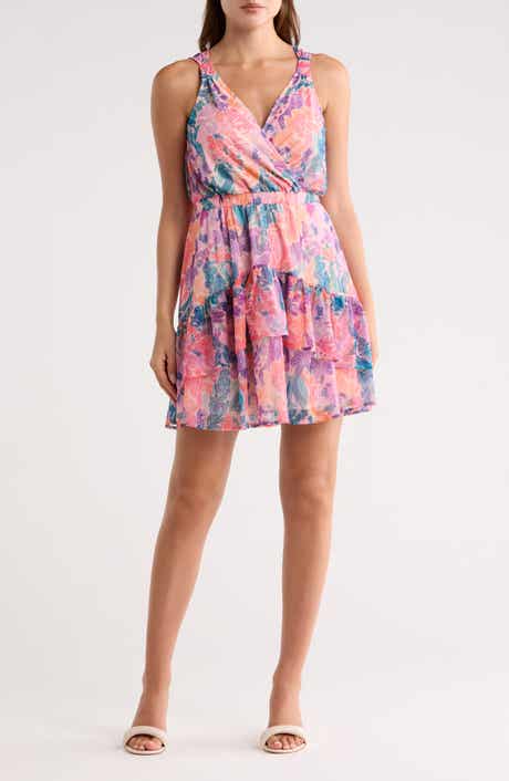 Lovestitch Floral Sleeveless Mesh Minidress