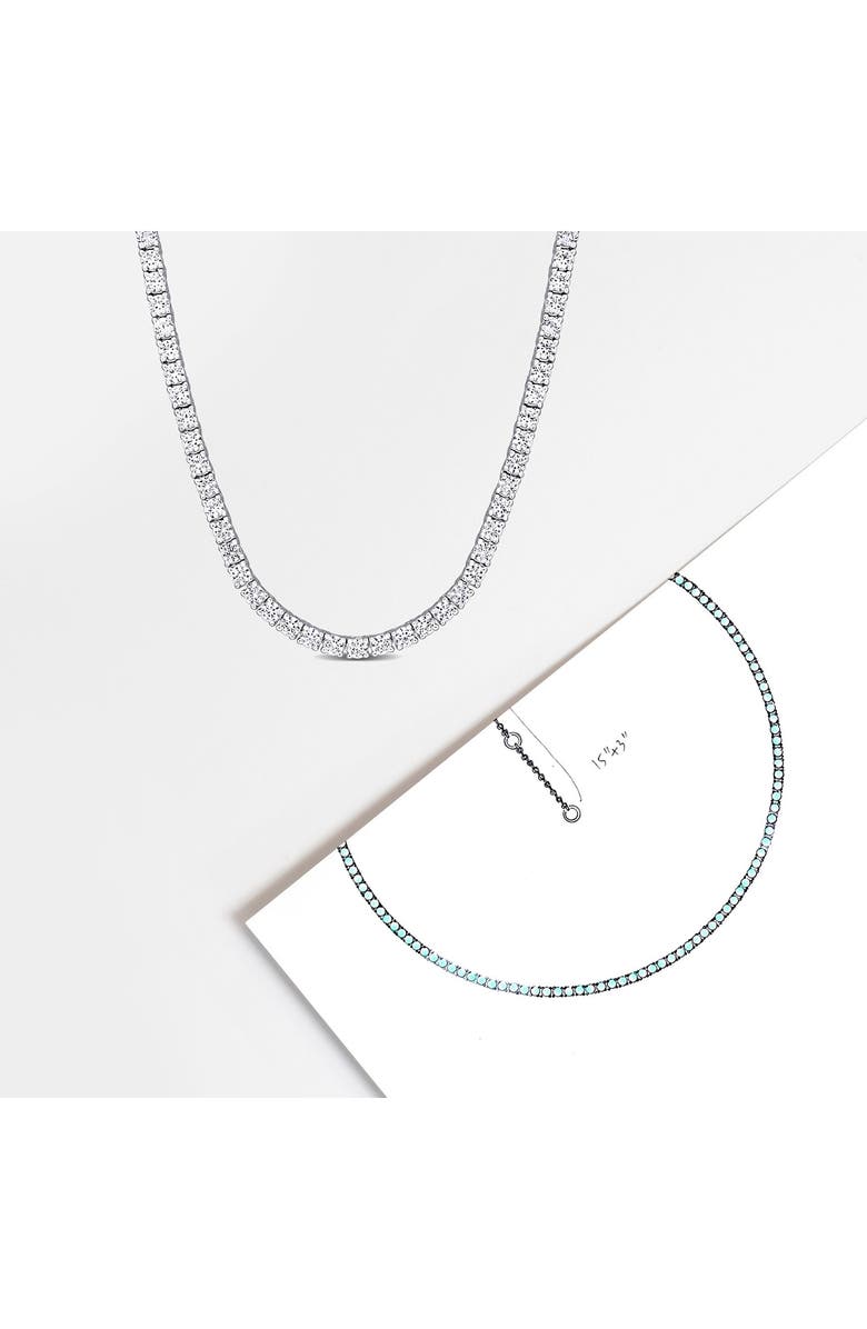 DELMAR Lab-Created White Sapphire Tennis Necklace, Alternate, color, 