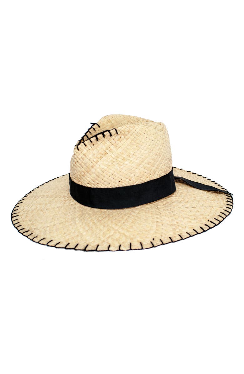 PETER GRIMM Delfina Raffia Resort Hat, Main, color,