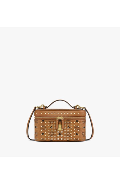 Small Rockstar Vanity Case in Gold Crystal Visetos