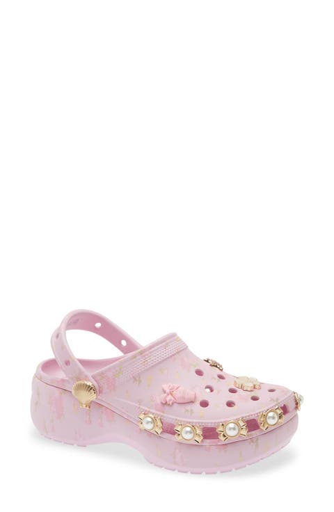 x LoveShackFancy Embellished Platform Clog