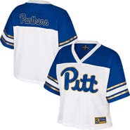 COLOSSEUM Women's Colosseum  White Pitt Panthers Treasure Cropped Football Jersey