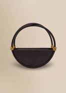 Contessa Mills World Bag Grand Elegant Structured Italian Leather Moon-Shaped Handbag