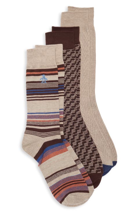 Berkman Stripe 3-Pack Crew Socks