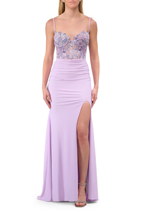 Fabulous Prom Dress with Multi Color Lace Bodice