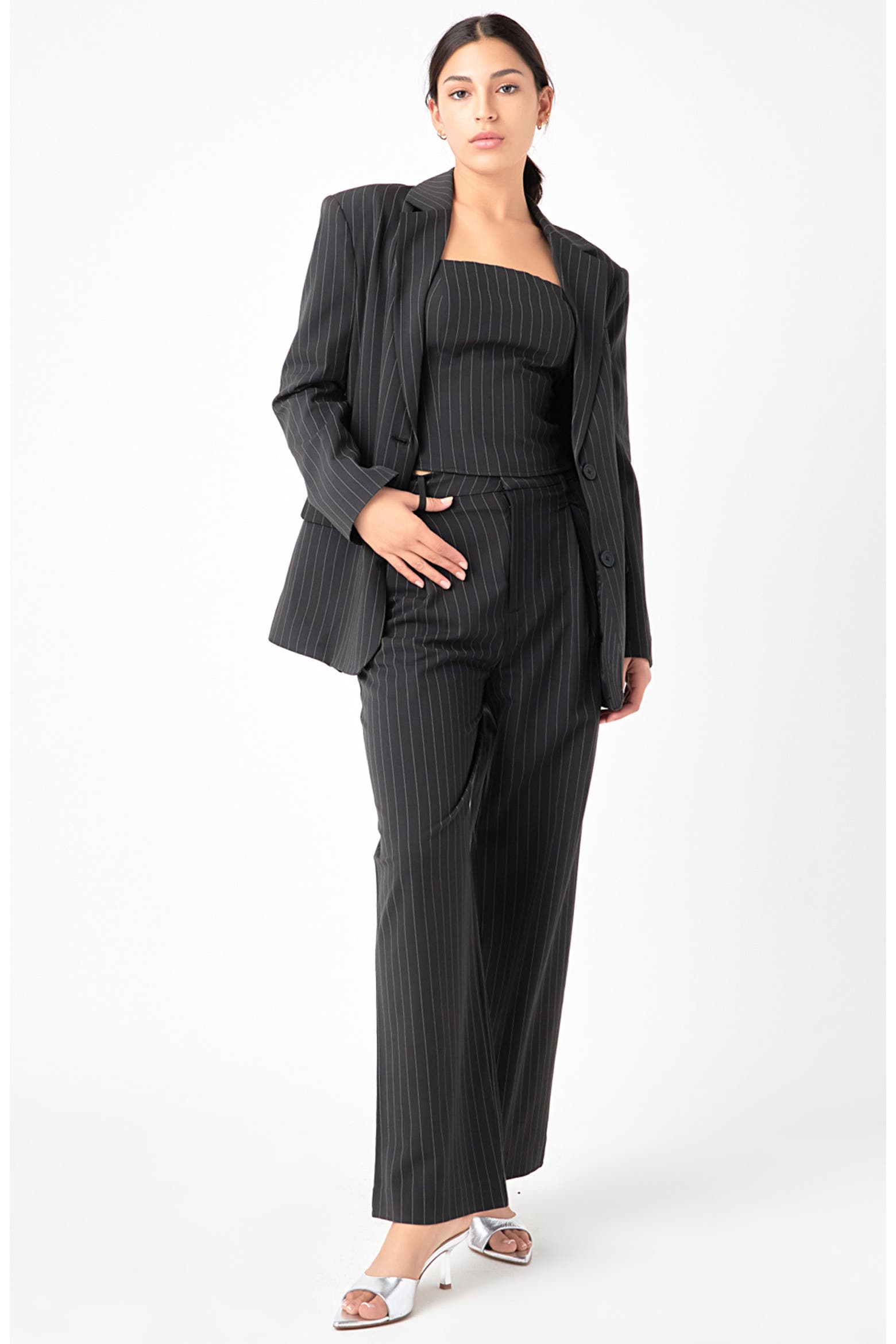 Electronic Lab Storage Racks Grey Lab Oversize Pinstripe Blazer (Women) | Nordstromrack