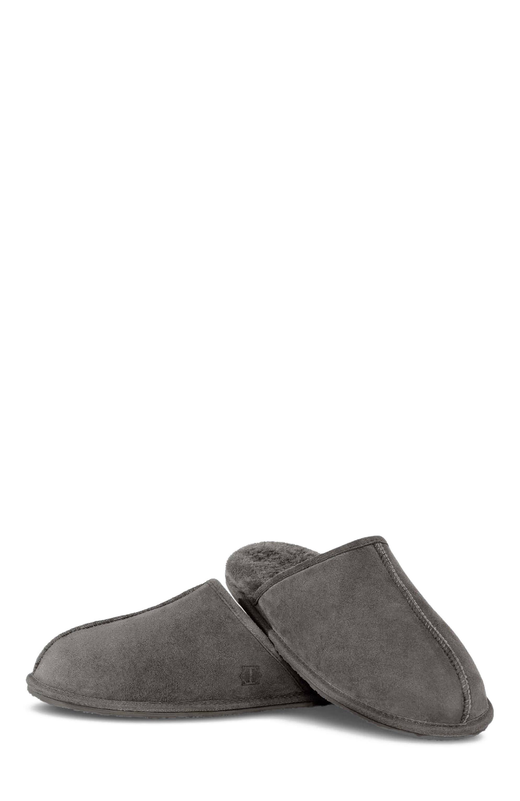 Edmund Mens sheepskin slippers, Alternate, color, Grey