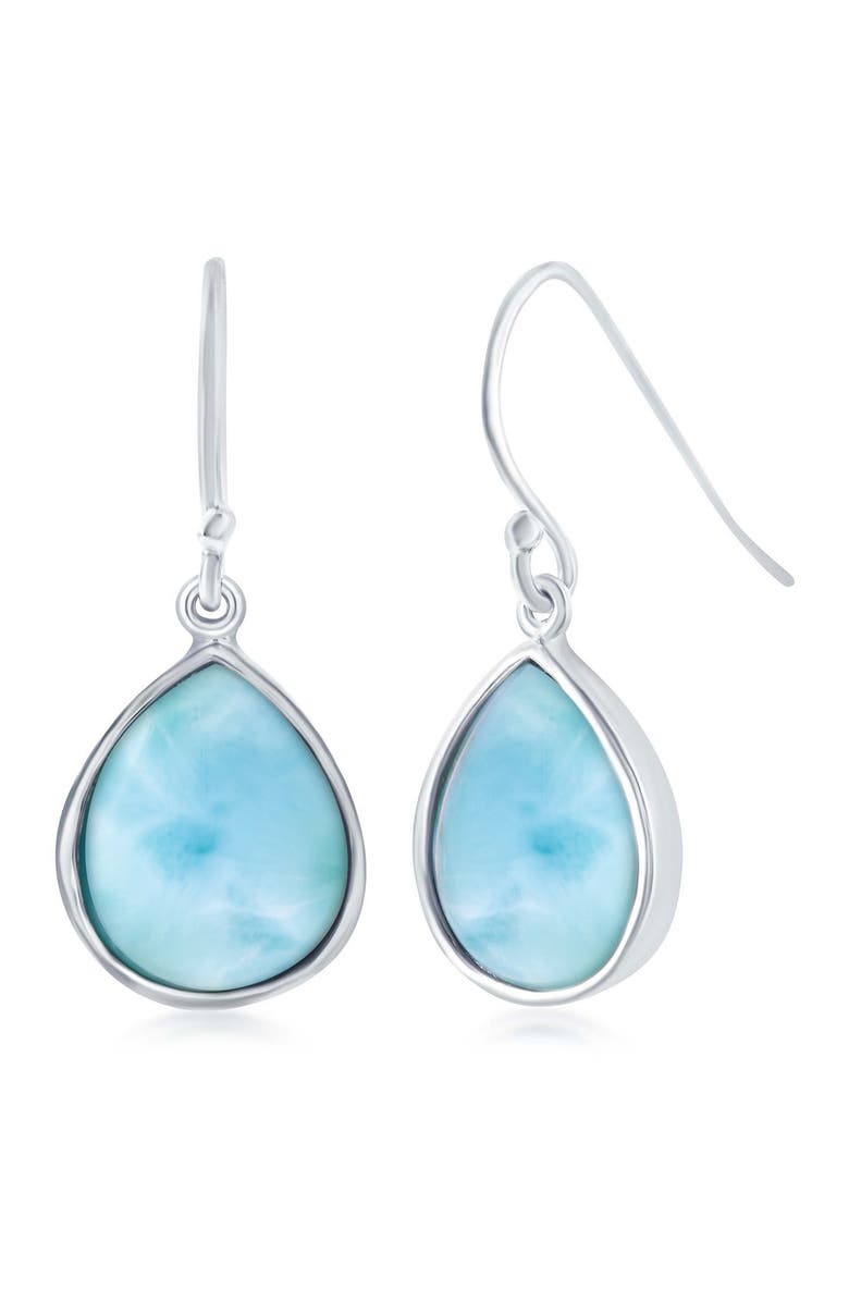 SIMONA Sterling Silver Larimar Teardrop Shape Drop Earrings, Main, color, 