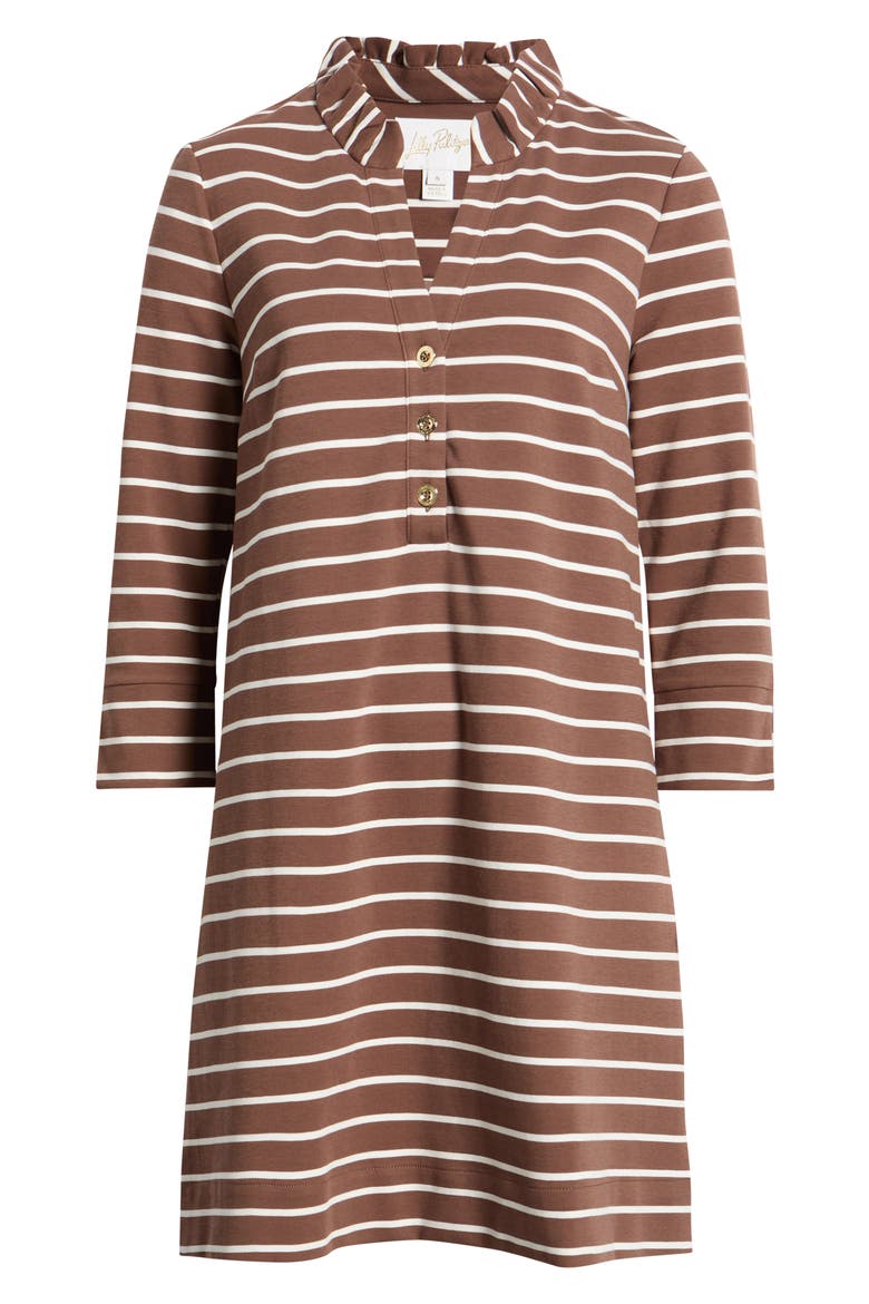 Knightley Ruffle Neck Dress, Main, color, COCO BEACH HERITAGE STRIPE