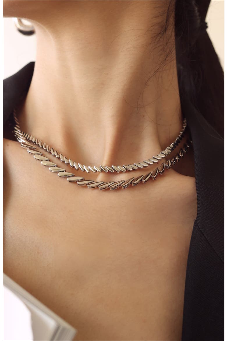 Tassels Necklace, Alternate, color, Silver