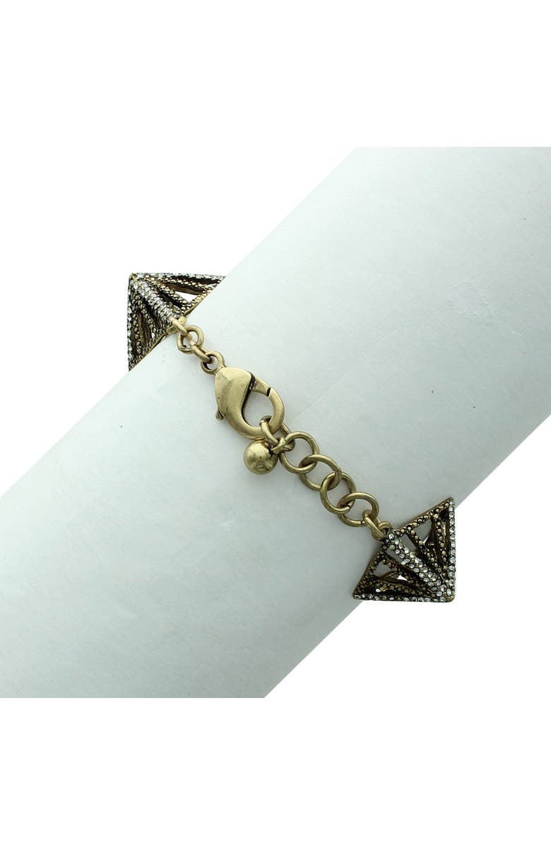 OLIVIA WELLES Ava Pyramid Bracelet, Alternate, color, Gold / Clear