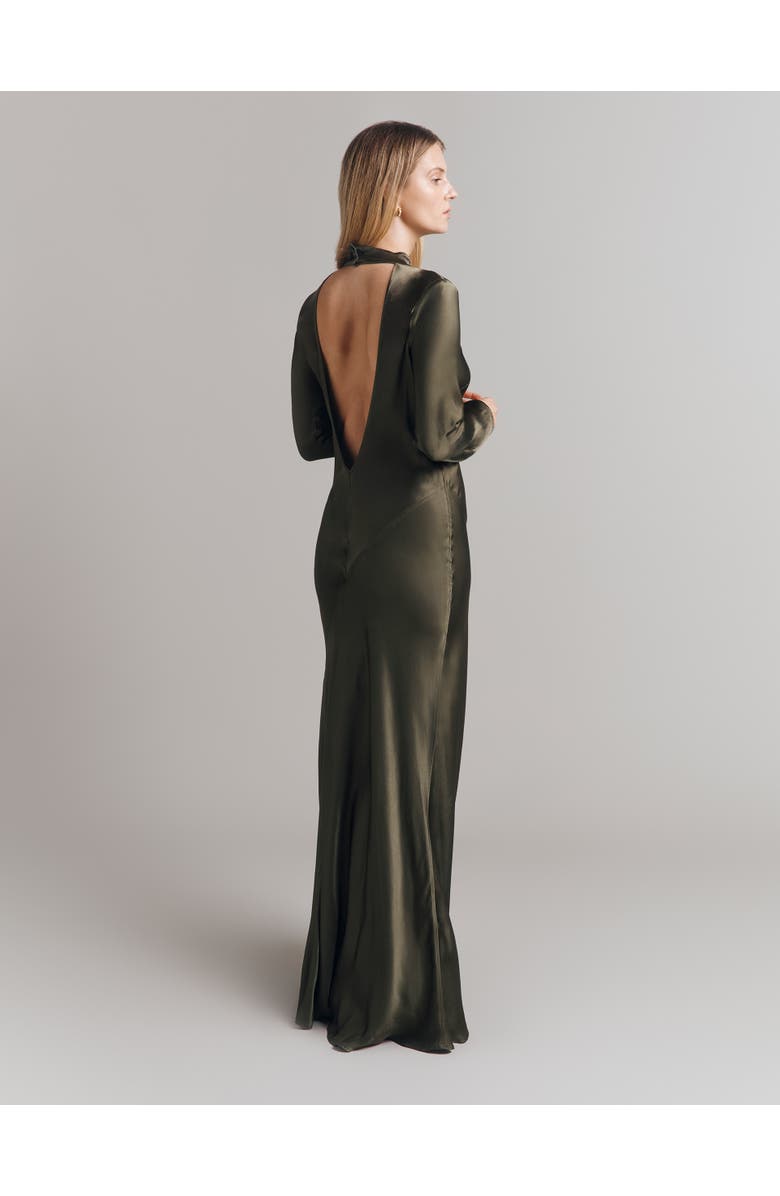 Ghost London Rayna Satin Maxi Dress, Alternate, color, Dark Green