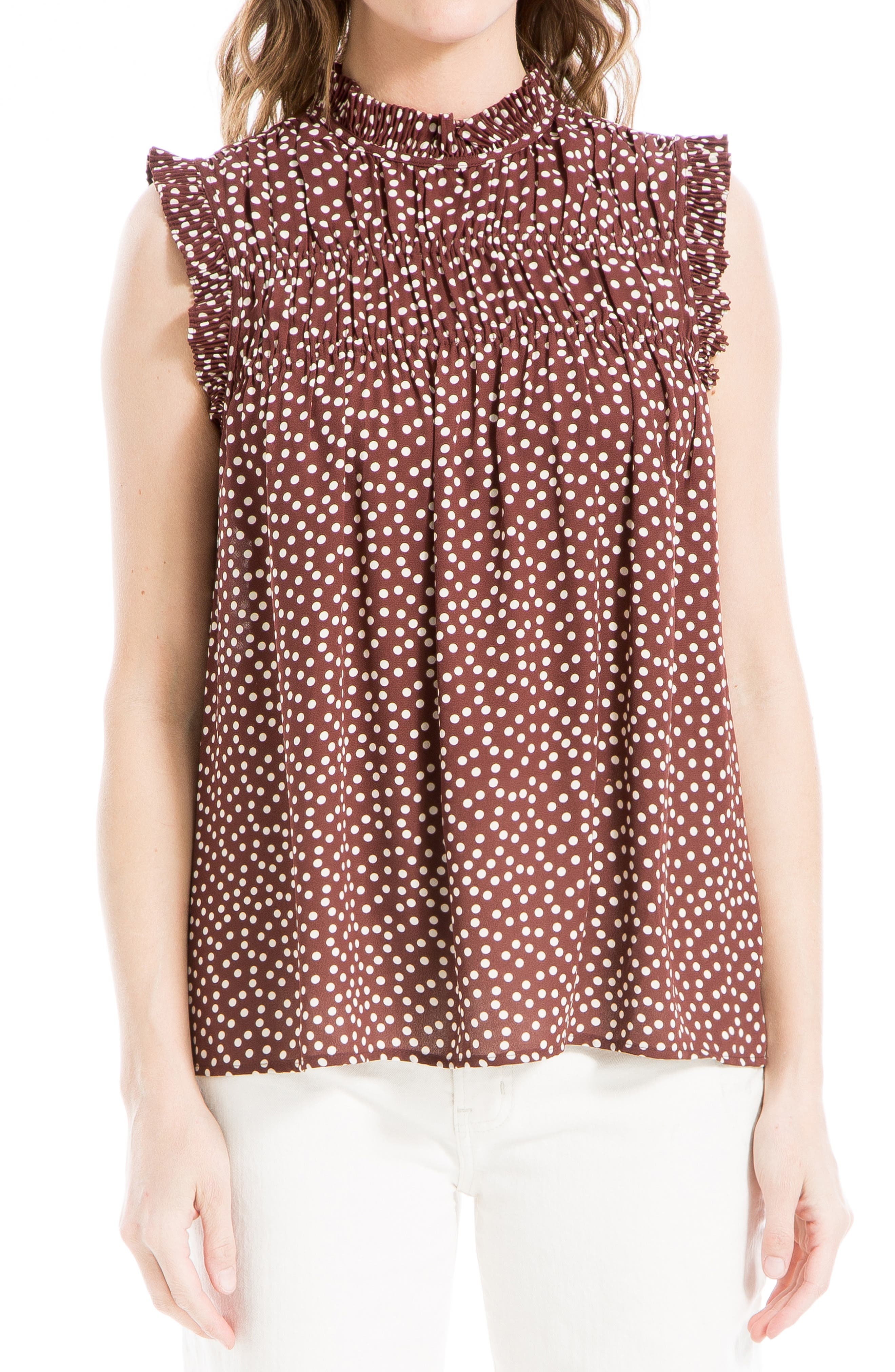 MAX STUDIO Smocked Sleeveless Top