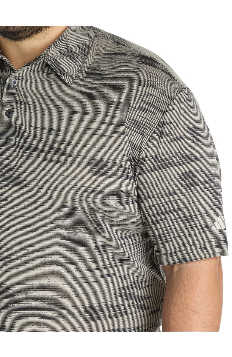 adidas Big & Tall Ultimate Textured Stripe Polo Shirt, Alternate, color, Black