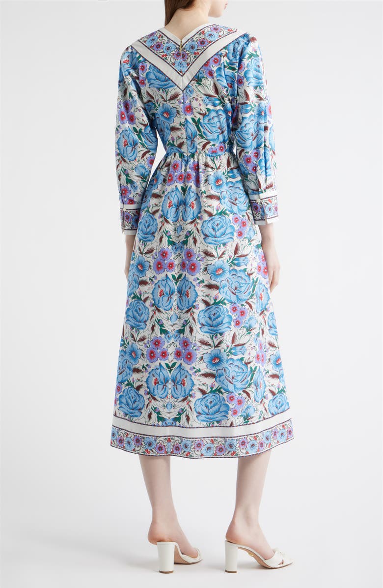 Cleobella Blanche Print Long Sleeve Organic Cotton Midi Dress, Alternate, color, Fluora Print