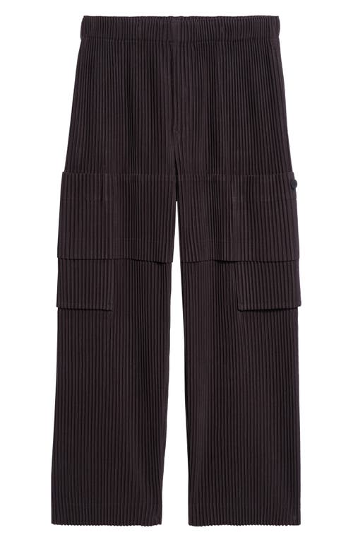 Issey Miyake Homme Plissé  Pleated Cargo Pants In Brown