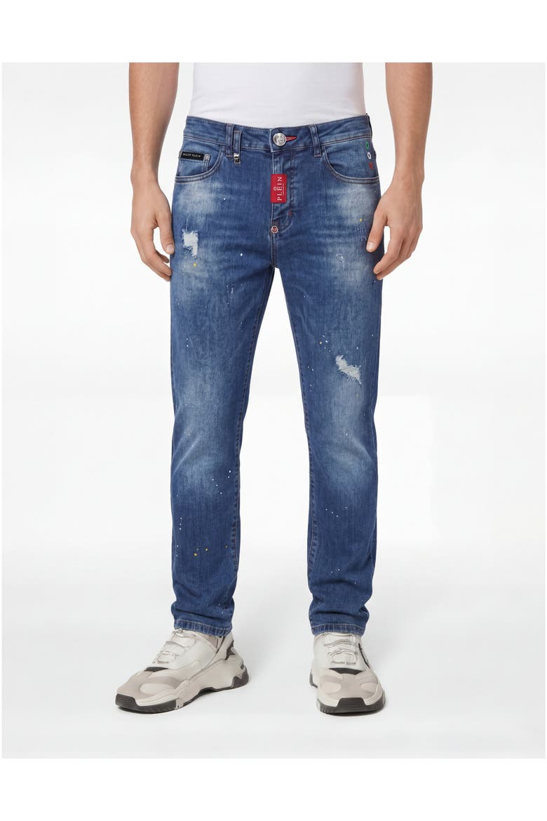 New Tapered Fit Jeans Basic Men, Main, color, Strong Ocean