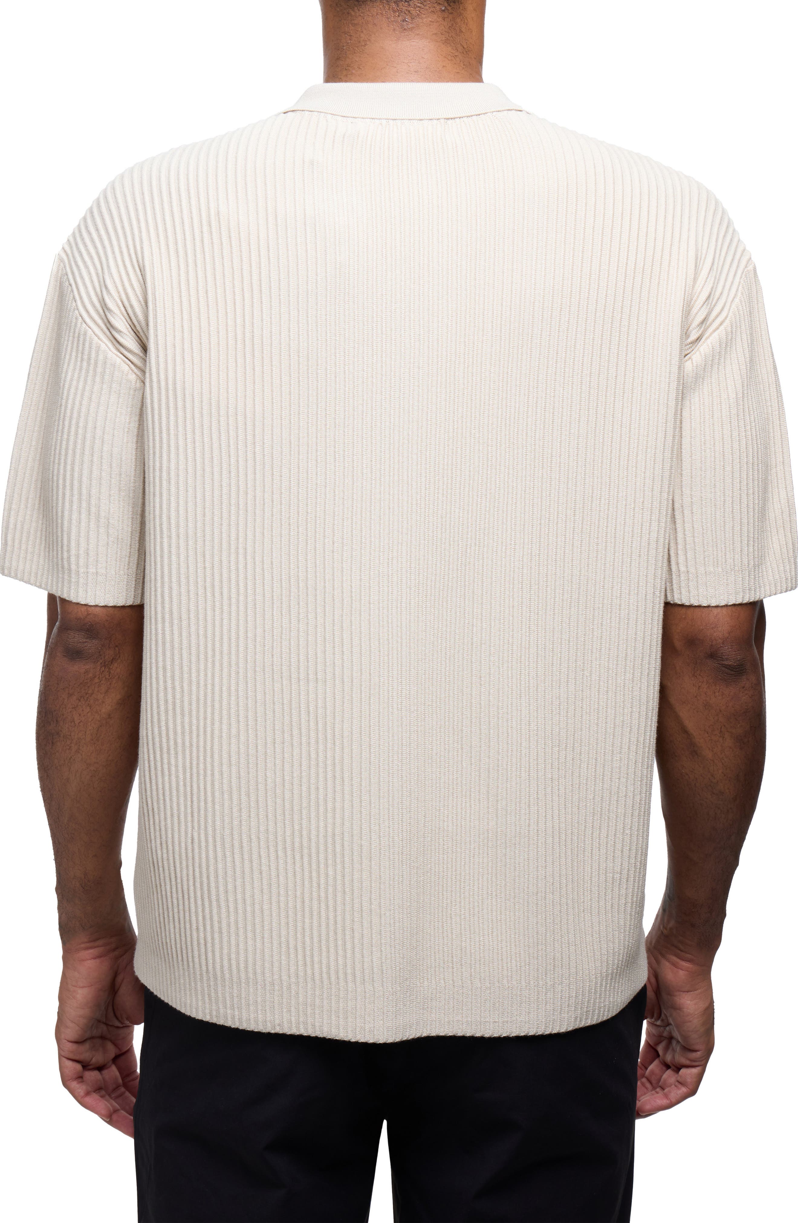 Ribbed Knit Camp Shirt - image 4