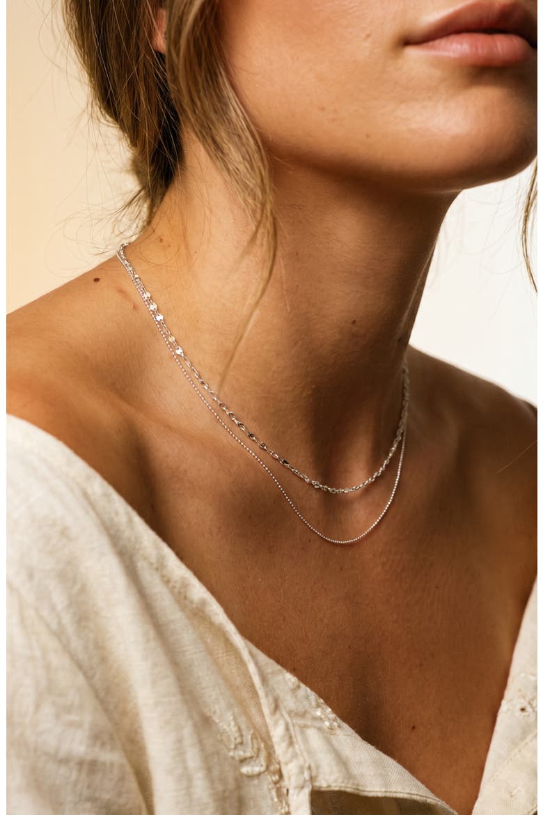 Double Layered Necklace, Alternate, color, SILVER