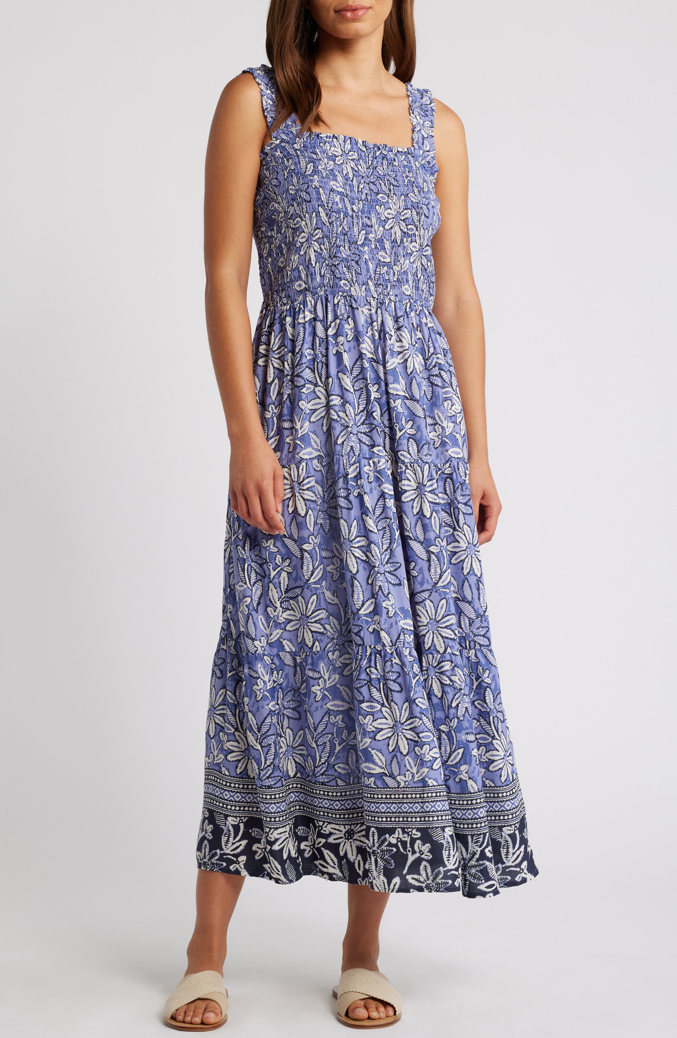 beachlunchlounge Elsa Smocked Dress in Hawaii Shore 