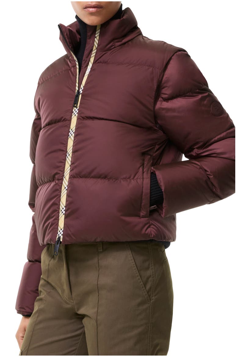 Detachable Sleeve Nylon Langdale Puffer Jacket, Main, color, Vineyard red