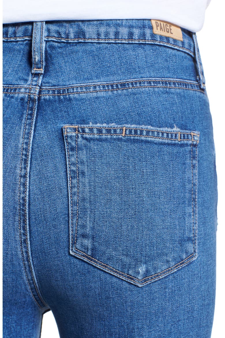 Vintage Hoxton High Waist Slim Raw Hem Jeans, Alternate, color, BIRDIE