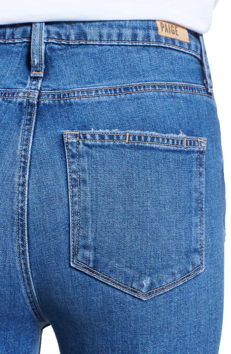 PAIGE Vintage Hoxton High Waist Slim Raw Hem Jeans, Alternate, color, 