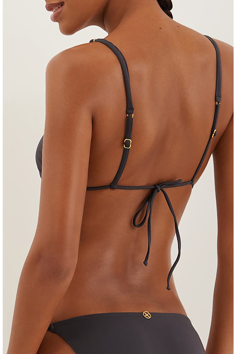 Paral Beaded Triangle Bikini Top, Alternate, color, GREY