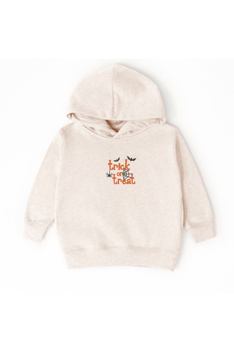 Embroidered Spiderweb Trick or Treat Toddler Hoodie, Alternate, color, Natural