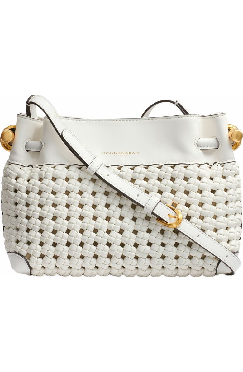 Donna Karan New York Cashmere Woven Crossbody Bag, Main, color, Brilliant White