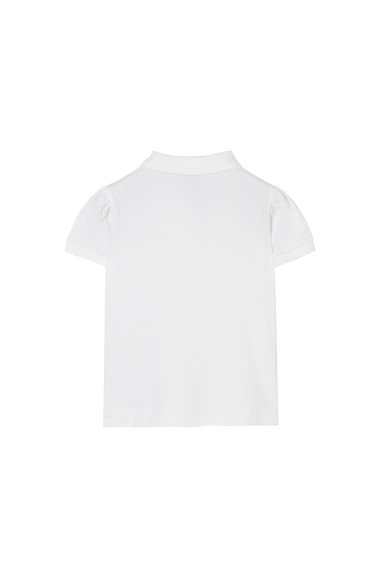 Girls' Cotton Polo Shirt, Alternate, color, White