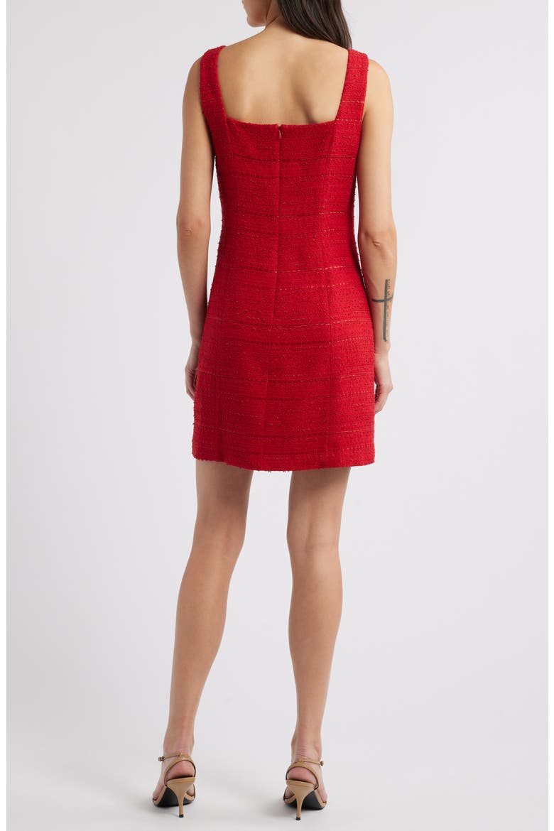Rue Tweed Sheath Minidress, Alternate, color, SCARLET