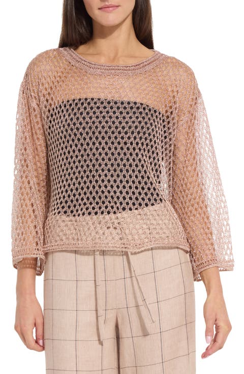 Lettie Metallic Mesh Sweater