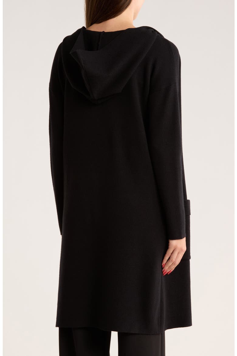 Andrea Hooded Long Cardigan, Alternate, color, BLACK
